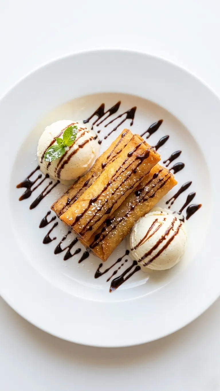 Coconut Banana Spring Rolls dessert at VT Noodle Bar in Calgary