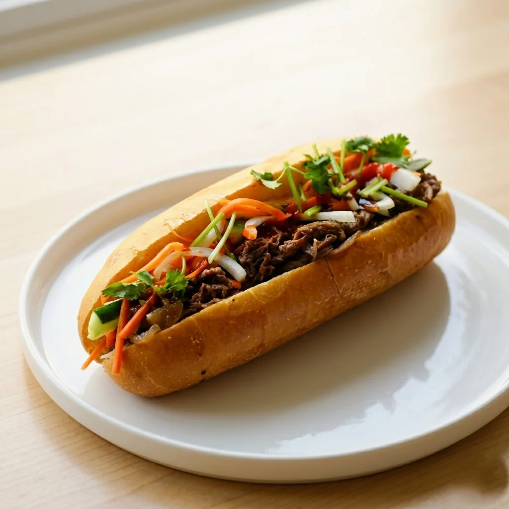 Chargrilled Sate Beef Banh Mi Vietnamese sandwich at VT Noodle Bar Calgary